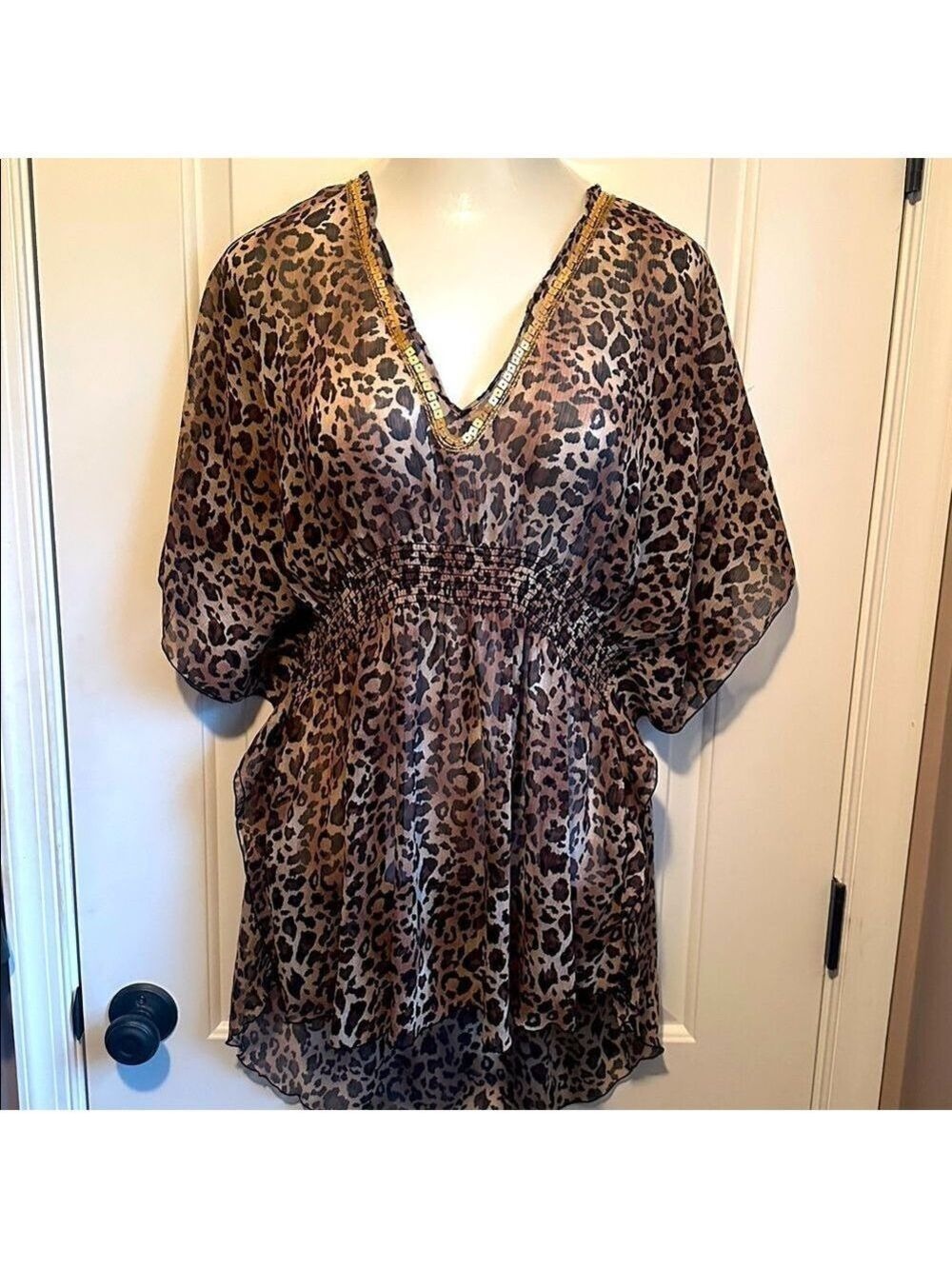 Marie Melili leopard swim cover-up size large - Picture 2 of 7